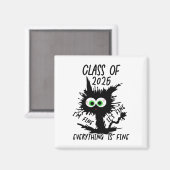 Cl van 2025 Funny Black Cat Magneet (Voorkant / Achterkant)