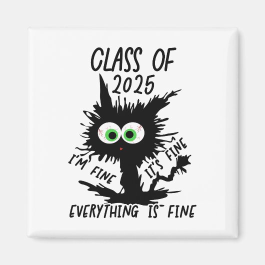 Cl van 2025 Funny Black Cat Magneet (Voorkant)