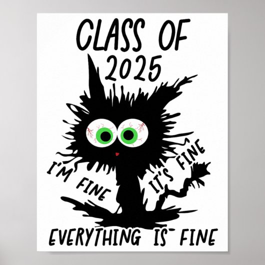 Cl van 2025 Funny Black Cat Poster (Voorkant)