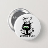 Cl van 2025 Funny Black Cat Ronde Button 5,7 Cm (Voorkant /achterkant)