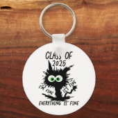 Cl van 2025 Funny Black Cat Sleutelhanger (Voorkant)