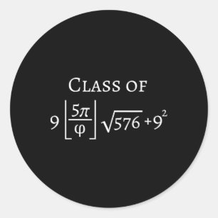 CL van 2025 Grappige Wiskunde PI Senior Afstuderen Ronde Sticker