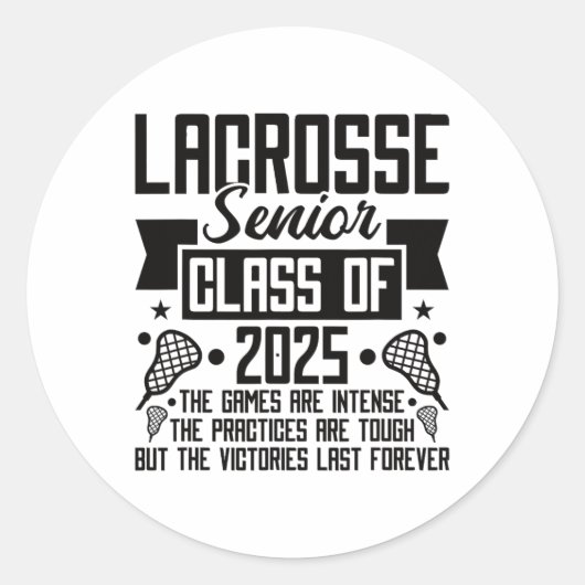 CL van 2025 Lacrosse Senior Night Ronde Sticker (Voorkant)