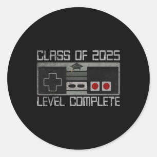 CL van 2025 niveau Complete Video Gamer Senior Gra Ronde Sticker