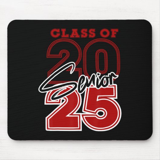 CL van 2025 senior - 2025 Afstuderen rood Muismat (Voorkant)
