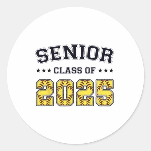 CL van 2025 Softll Senior Afstuderen Afstuderen Vr Ronde Sticker (Voorkant)