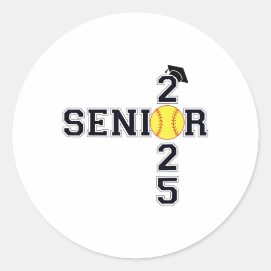 CL van 2025 Softll Senior Afstuderen Afstuderen Vr Ronde Sticker (Voorkant)