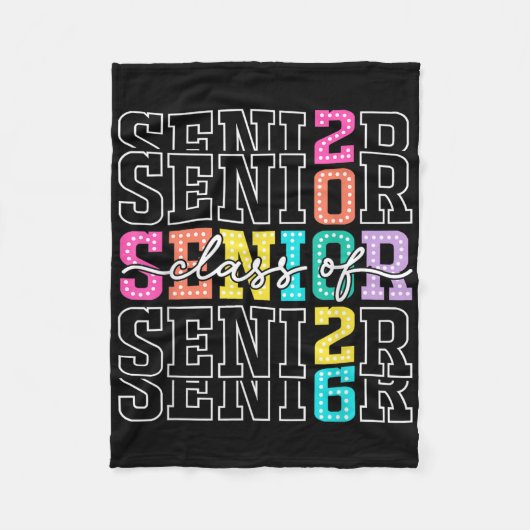 CL van 2026 Senior 2026 Afstuderen Student Mannen Fleece Deken (Voorkant)