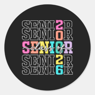 CL van 2026 Senior 2026 Afstuderen Student Mannen  Ronde Sticker
