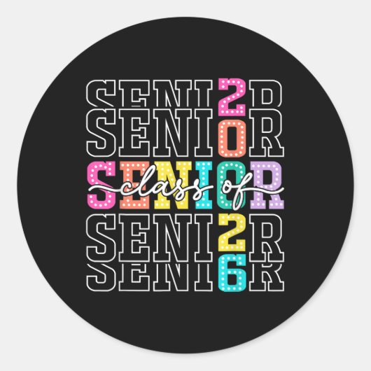 CL van 2026 Senior 2026 Afstuderen Student Mannen  Ronde Sticker (Voorkant)