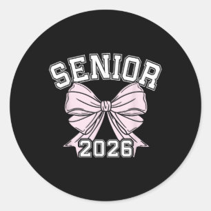 CL van 2026 Senior Coquette Bow Aesthetic Ronde Sticker