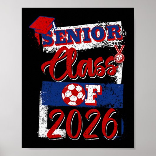 Cl van 2026 Senior Voetbalspeler Afstuderen op de Poster (Voorkant)