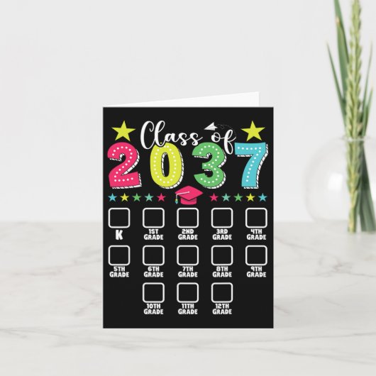CL van 2037 Afstuderen Checklist Kindergarten 12e Kaart (Voorkant)