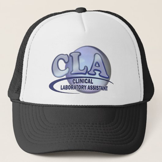 CLA FunBlue LOGO - KLINISCHE LABORATORIUMHULP Trucker Pet (Voorkant)