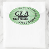 CLA SLOGAN - NICE EN PRECISE! LABORATORIUM OVALE STICKER (Tas)