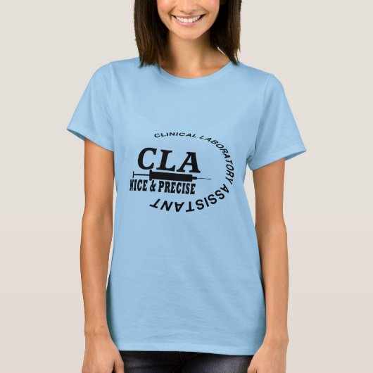 CLA SLOGAN - NICE EN PRECISE! LABORATORIUM T-SHIRT (Voorkant)