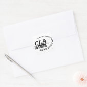 CLA SLOGAN - NICE EN PRECISE! LABORATORIUM VIERKANTE STICKER (Envelop)