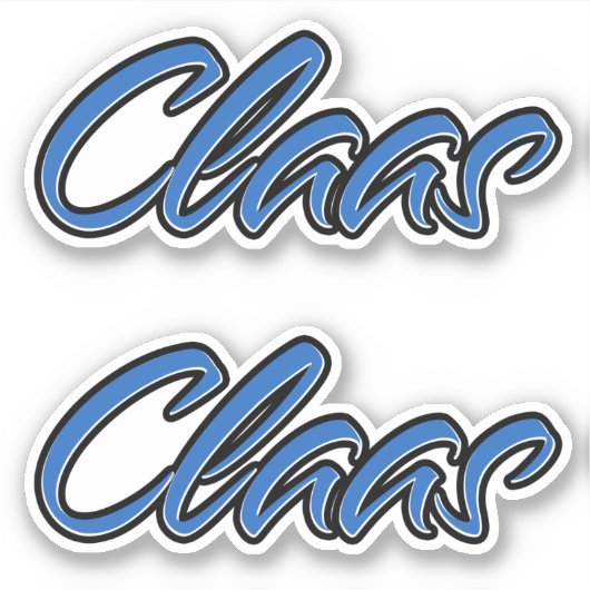 Claas Name blue Aufkleber Sticker Stickerset (Voorkant)
