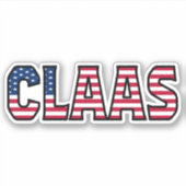 Claas Name Vorname USA Sticker Stickerset (Voorkant)