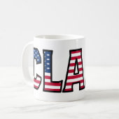 Claas Name Vorname USA styled Tasse Kaffeetasse Koffiemok (Voorkant links)