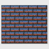 Claas Vorname Name Graffiti blue orange Cadeaupapier (Vlak)