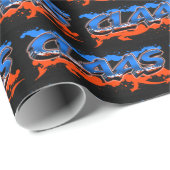Claas Vorname Name Graffiti blue orange Cadeaupapier (Rol Hoek)