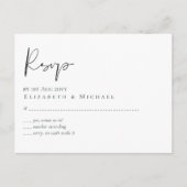 Claassic White Script RSVP MENU Budget (Voorkant)