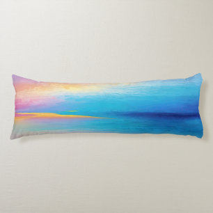 "Clachanray" Breed Roze en Blauw Landschap Zeegezi Lichaamskussen
