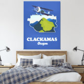 Clackamas Oregon USA-kaart Canvas Afdruk (Insitu (Slaapkamer))