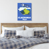 Clackamas Oregon USA kaart Canvas Afdruk (Insitu (Slaapkamer))