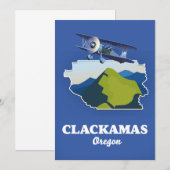 Clackamas Oregon USA kaart Canvas Print (Voorkant / Achterkant)