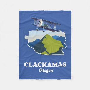 Clackamas Oregon USA kaart Canvas Print Bedankt Ca Fleece Deken