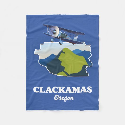 Clackamas Oregon USA kaart Canvas Print Bedankt Ca Fleece Deken (Voorkant)