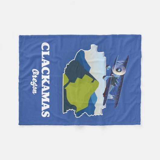 Clackamas Oregon USA map Canvas Afdrukken Dank u w Fleece Deken (Voorkant (Horizontaal))