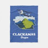Clackamas Oregon USA map Canvas Afdrukken Dank u w Fleece Deken (Voorkant)