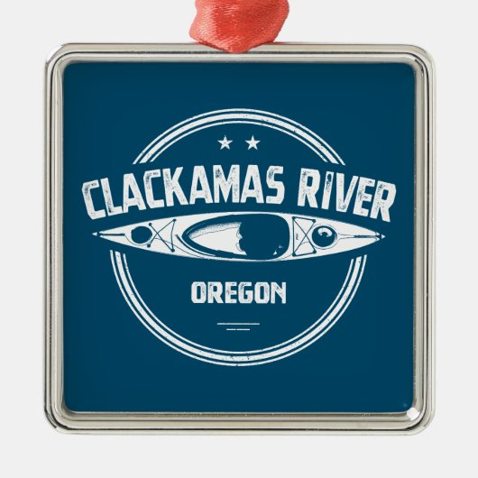 Clackamas River Oregon Kajakken Metalen Ornament (Voorkant)