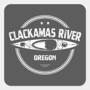 Clackamas River Oregon Kajakken Vierkante Sticker
