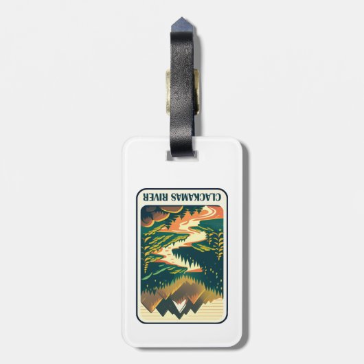 Clackamas River Oregon Kleuren Bagagelabel (Achterkant verticaal)