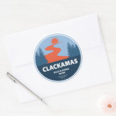 Clackamas Wilde en Schilderachtig rivier Oregon Ronde Sticker (Envelop)