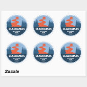 Clackamas Wilde en Schilderachtig rivier Oregon Ronde Sticker (Vel)