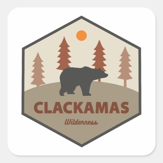 Clackamas Wilderness Oregon Beer Vierkante Sticker (Voorkant)