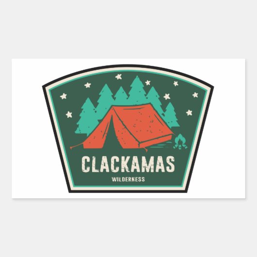 Clackamas Wilderness Oregon Camping Rechthoekige Sticker (Voorkant)