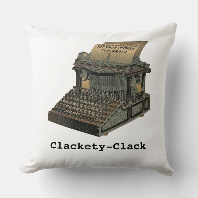 Clackety Clack  Typewriter Kussen (Voorkant)