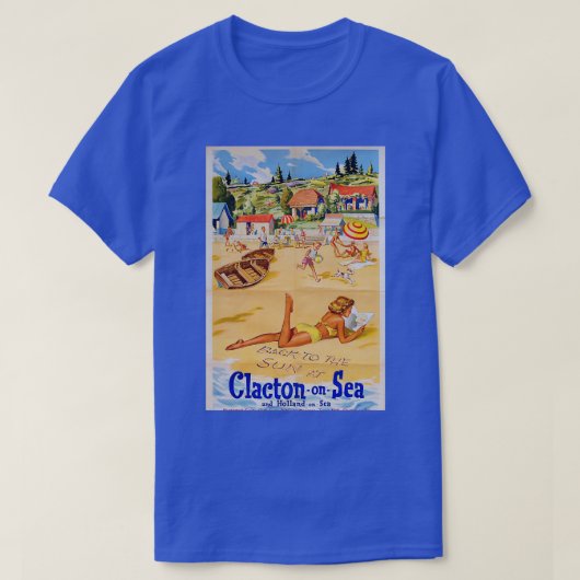 ClactononSea vintage-poster T-shirt (Design voorkant)