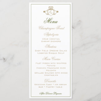 Claddagh bruiloft receptie menu