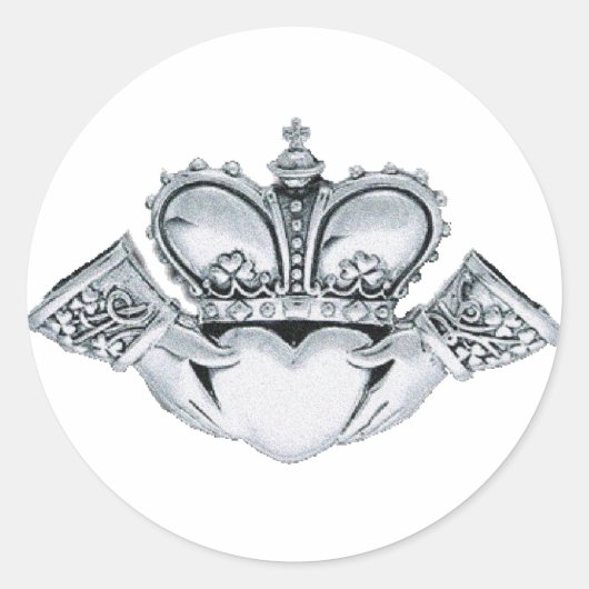 Claddagh bruiloft uitnodigingen envelop afdichting ronde sticker (Voorkant)