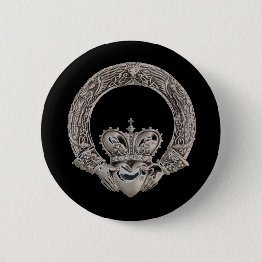 Claddagh Buttonnen Ronde Button 5,7 Cm (Voorkant)