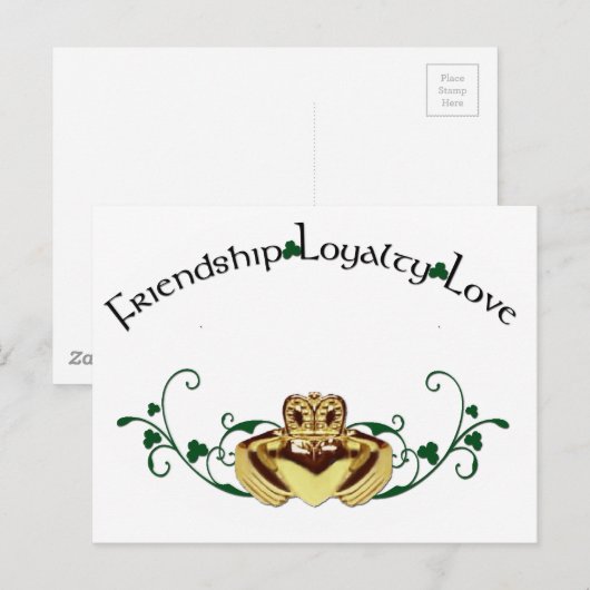 Claddagh/Claddaugh Briefkaart (Voorkant / Achterkant)