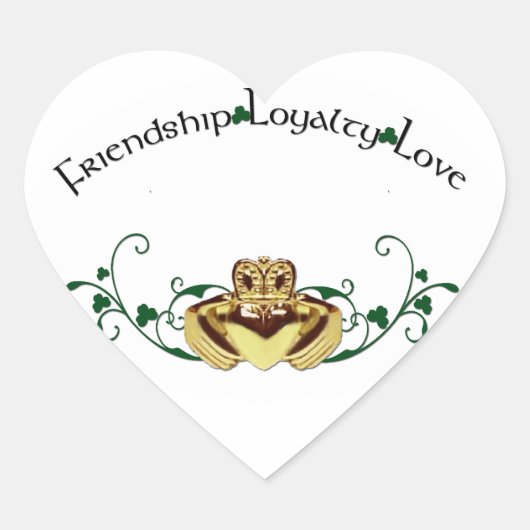 Claddagh/Claddaugh Hart Sticker (Voorkant)