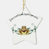 Claddagh/Claddaugh Keramisch Ornament (Links)